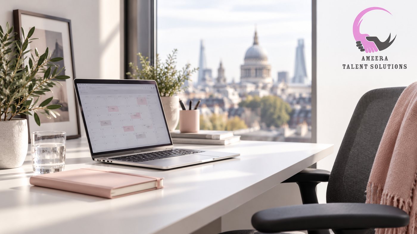 ats-philosophy-london-desk Calm, focused workspace overlooking St Paul’s Cathedral in London