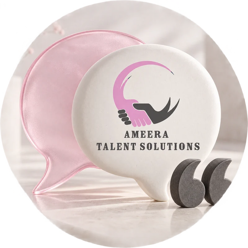 Ameera Talent Solutions speech bubble – client and candidate testimonials